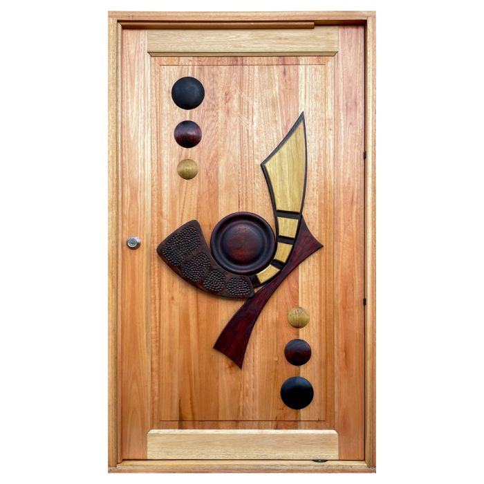 Hardwood Doors Semi-Exterior Ball-DI +Frame and Lock Pivot Door 1200X2032mm