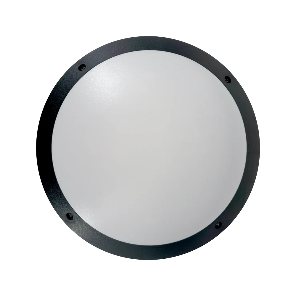 Black Round Outdoor Bulkhead