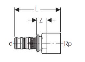 GEBERIT MEPLA FEMALE ADAPTOR 16mm x1/2 601.555.00.5