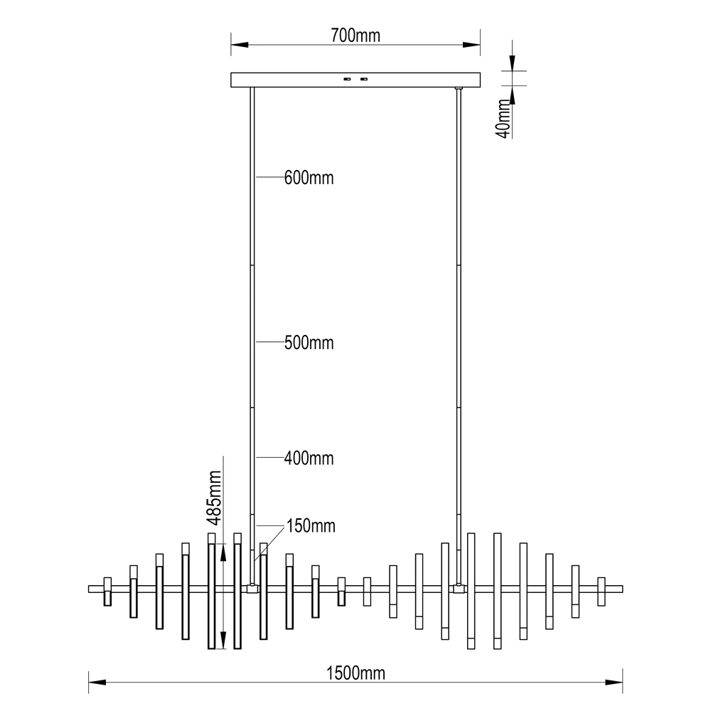 Grand Black 120W CCT LED Pendant