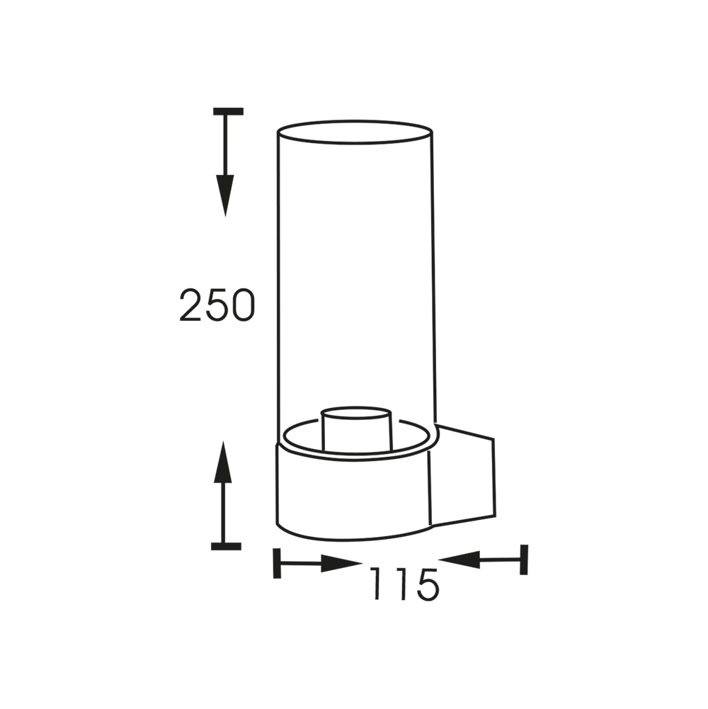 Dax Sand Grey Outdoor Wall Light with Clear Glass