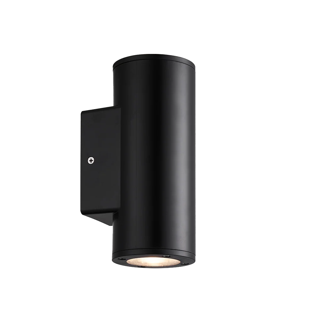 Argus Black Up and Down Facing Round Outdoor Wall Light