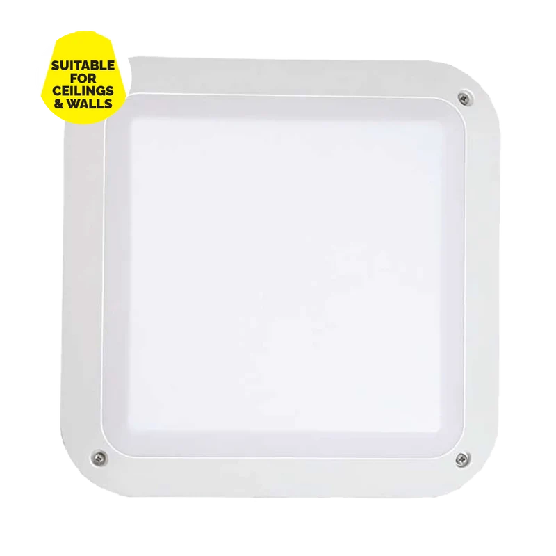 Anna White Plastic Square Outdoor Bulkhead