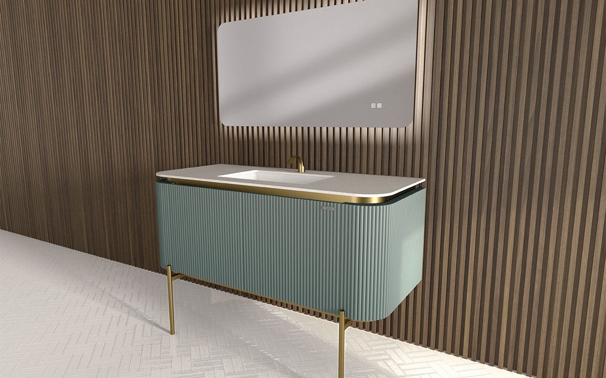 Mosaico Vero Crocky Vanity 1300mm Jade Green