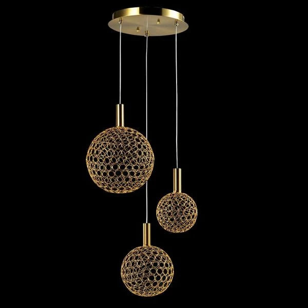 K LED Trio Round Metal Ring Pendant