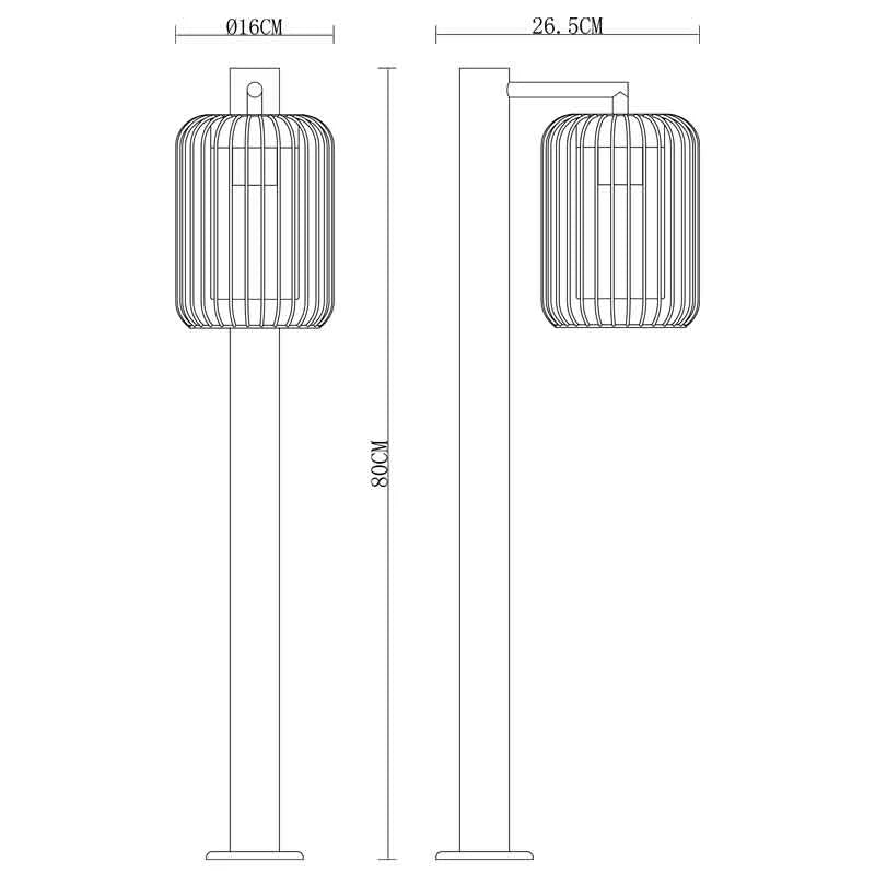Koda Black Outdoor Bollard