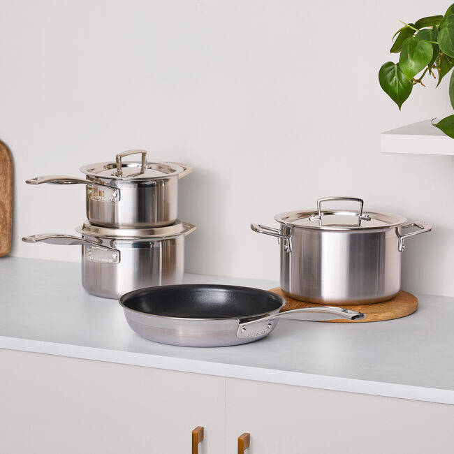 Lecreuset 3-ply Stainless Steel 4-piece Cookware Set