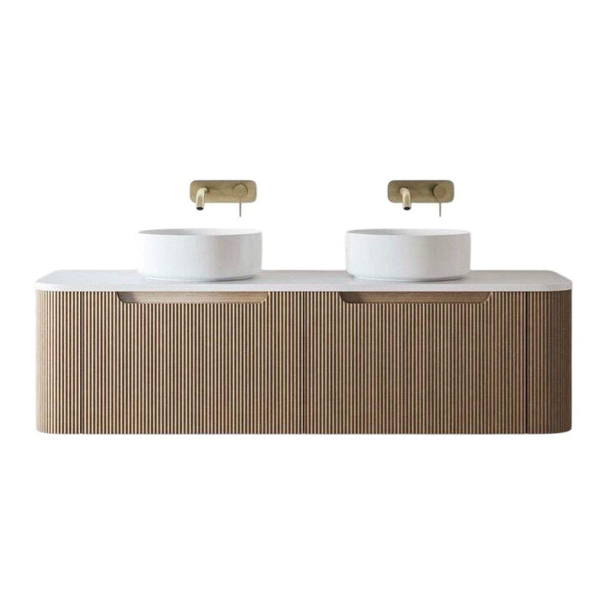 Madeira Oak Vanity 1500 & Slab Excl Basin