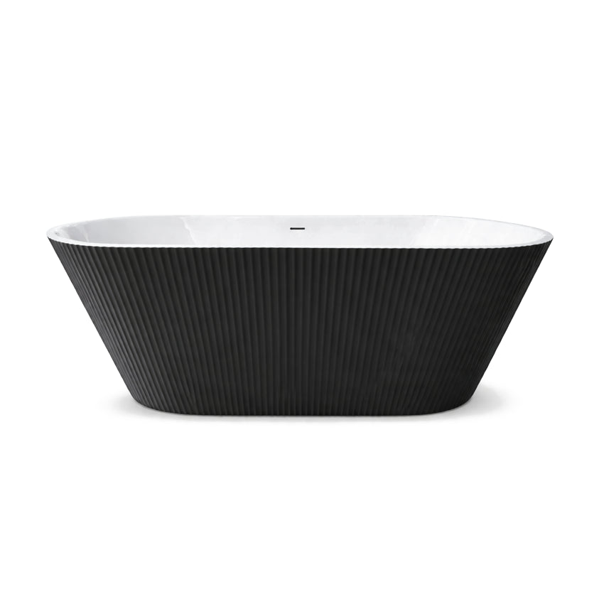 Falvio Bath 1700x750 F/s Arabella MB Fluted With Overflow