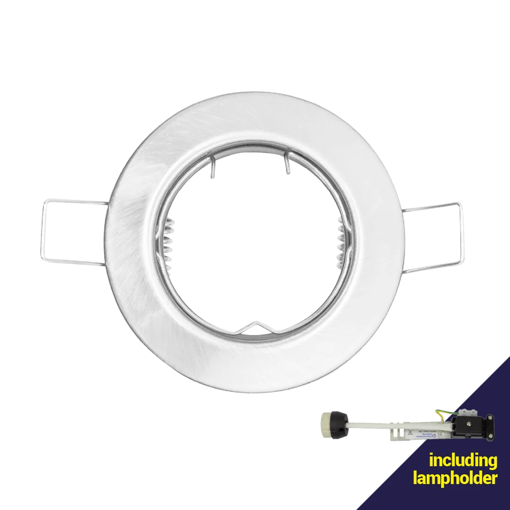 Satin Nickel Steel 220V Fixed Downlight with 60mm Cut Out
