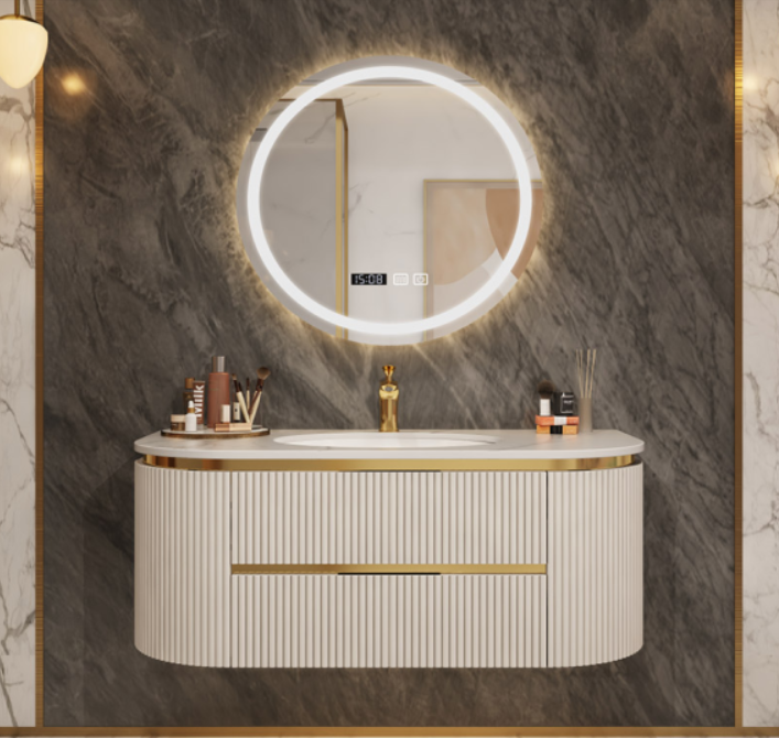 CB 2006 Beige & Gold Bathroom Vanity 900mm