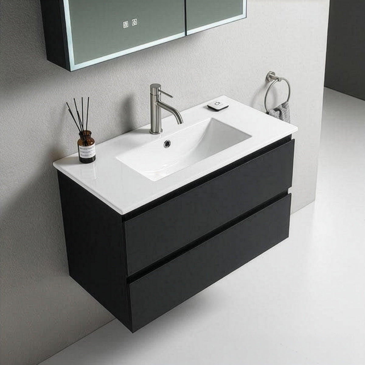 Vanity Metro 750 Black (760 x 468 x 499mm) (NEW)