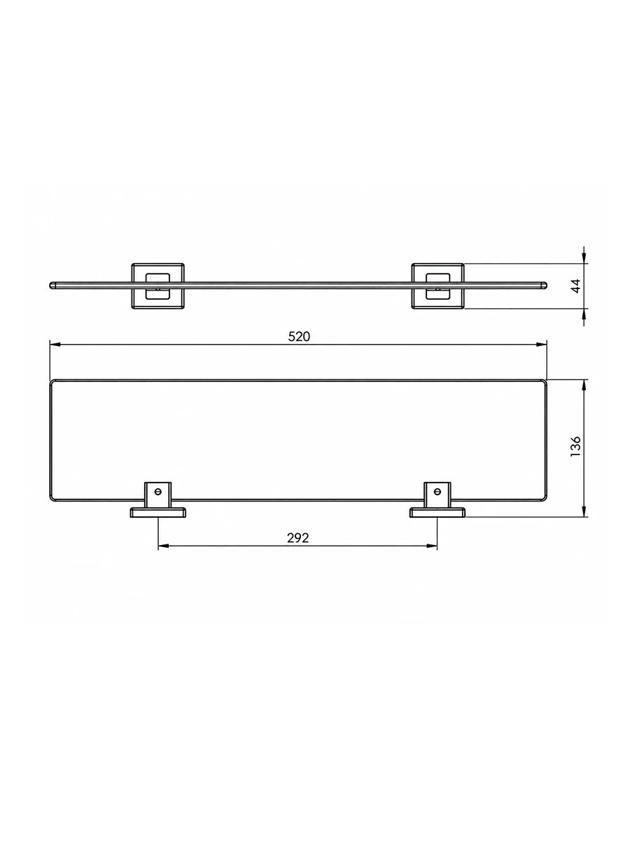 Aston Stainless Steel Glass Shelf