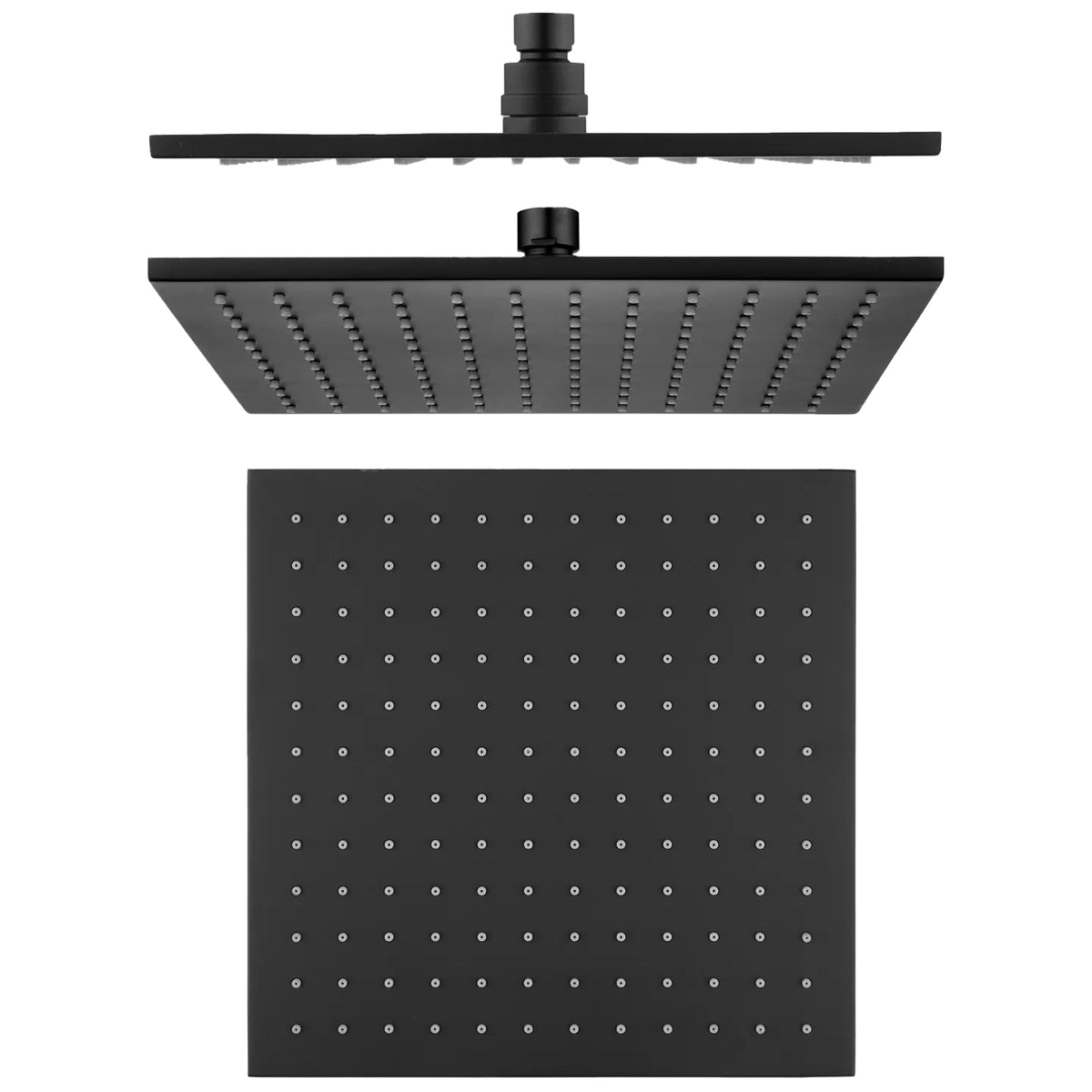 Aflo Matt Black Shower Head Brs 250mm Square