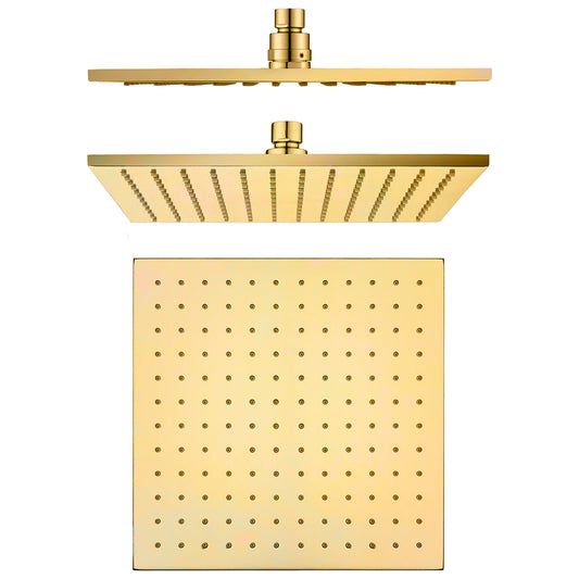 Aflo Brushed Gold Shower Head Brs 250mm Square(tbd