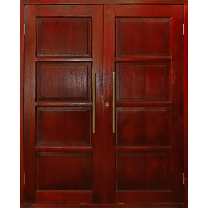 Hardwood Doors Hardwood 4 Panel Complete Double Door & Frame 1700 x 2100mm 19A