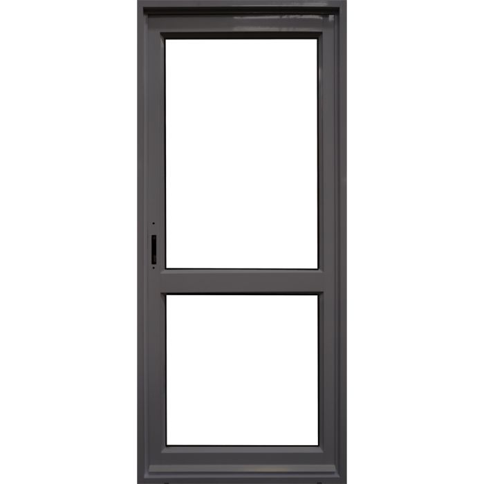 Swartland Charcoal Aluminium Panel With Midrail Glass Door 890 x 2090mm