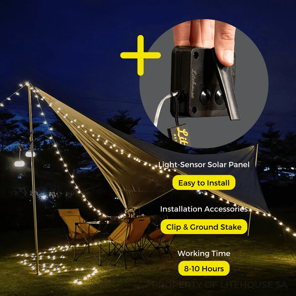 Litehouse 10 Metre Warm White Bubble Ball Solar Fairy Lights