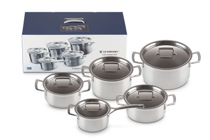Le Creuset 3-ply Stainless Steel 5-piece Cookware Set