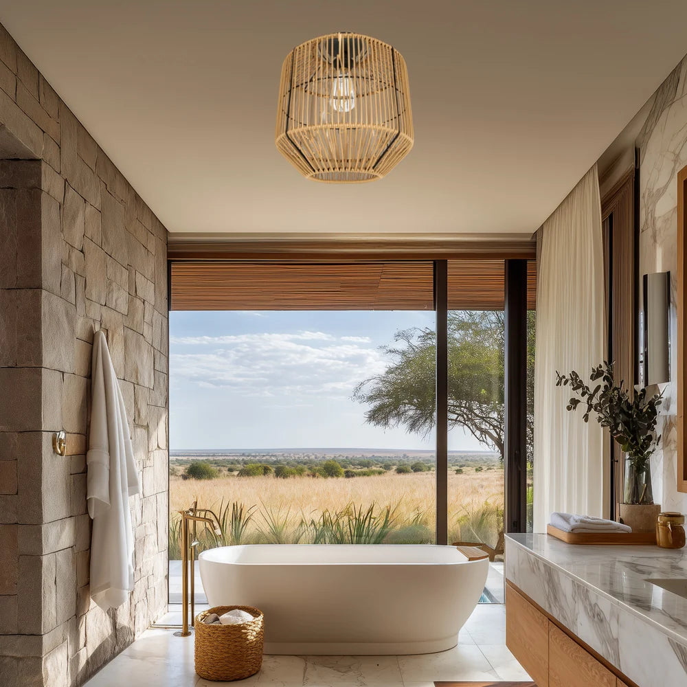 Sable Rattan Ceiling Light