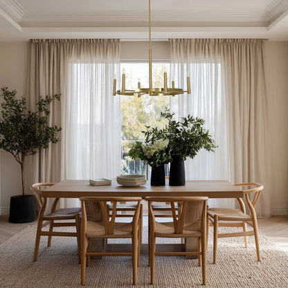 Blake Brass Gold 6 Light Chandelier