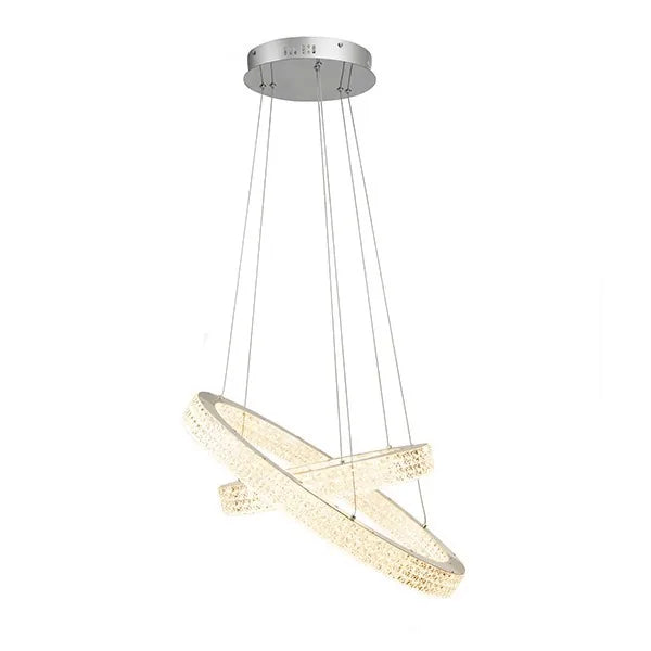 Aretha Led 2 Light Satin Silver Pendant Light
