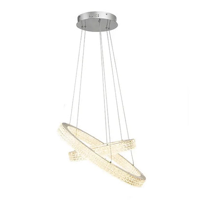 Aretha Led 2 Light Satin Silver Pendant Light