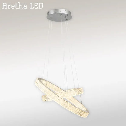 Aretha Led 2 Light Satin Silver Pendant Light