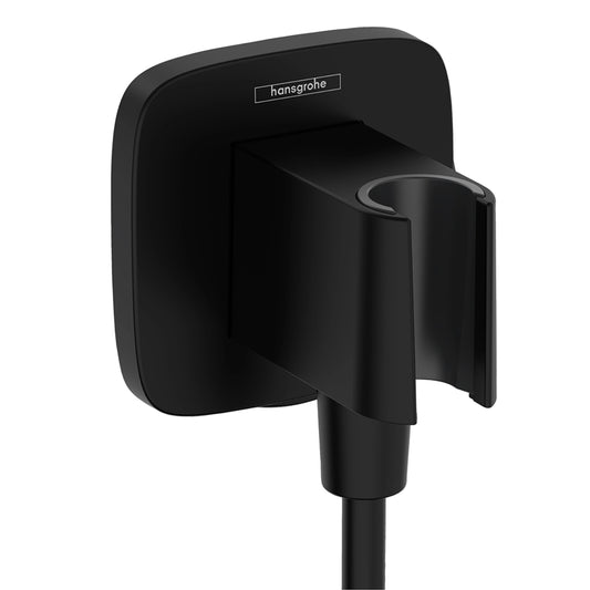 Hansgrohe HG Fixfit Wall Outlet With Holder Matt Black