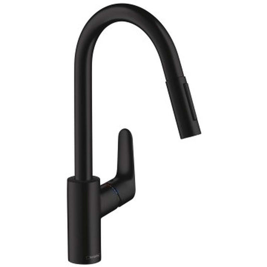 Hansgrohe Kitchen Mixer Decor 2jet Pull Out Matt Black