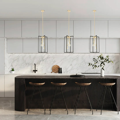 Sia Champagne Gold and Black 3 Light Pendant