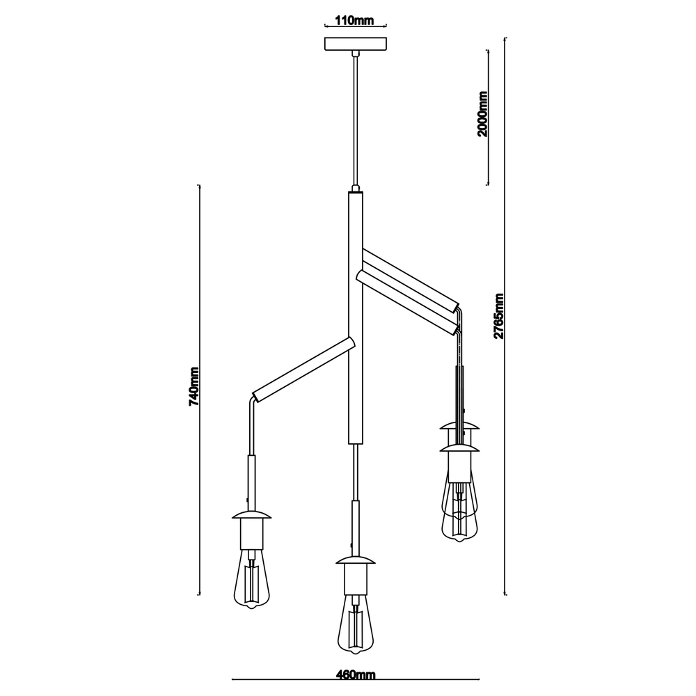 Vine Black 4 Light Pendant