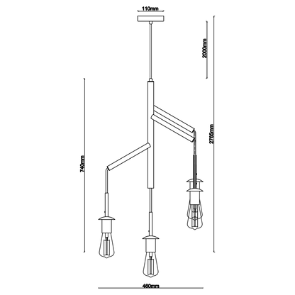 Vine Black 4 Light Pendant