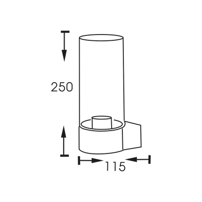 Dax Sand Grey Outdoor Wall Light with Clear Glass