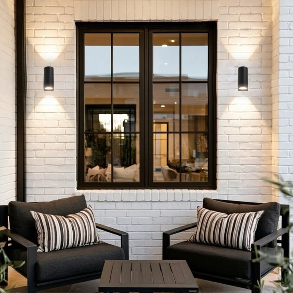 Orb Black Up and Down Outdoor Wall Light