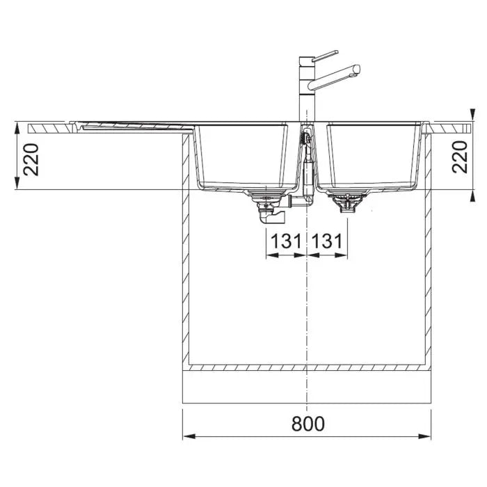Franke, Urban, Fragranite, Inset, Matt Black, 1160mm x 500mm, UBG621