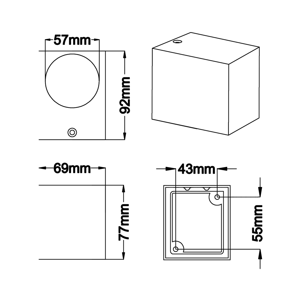 Orb Black Down Facing Outdoor Wall Light