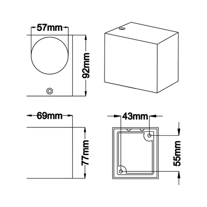 Orb Black Down Facing Outdoor Wall Light