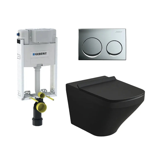Geberit Kombo Duralux W/h Black & Alpha 10 Rnd Chrome