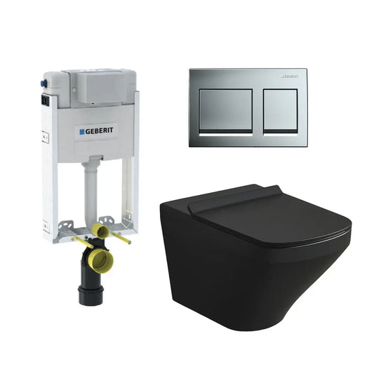 Geberit Kombo Duralux W/h Black & Alpha 15 Sqr Chrome