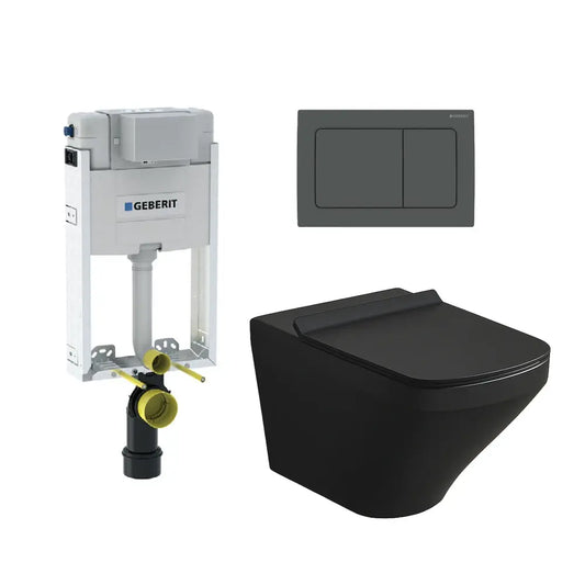Geberit Kombo Duralux W/h Black & Alpha 30 Matt Black