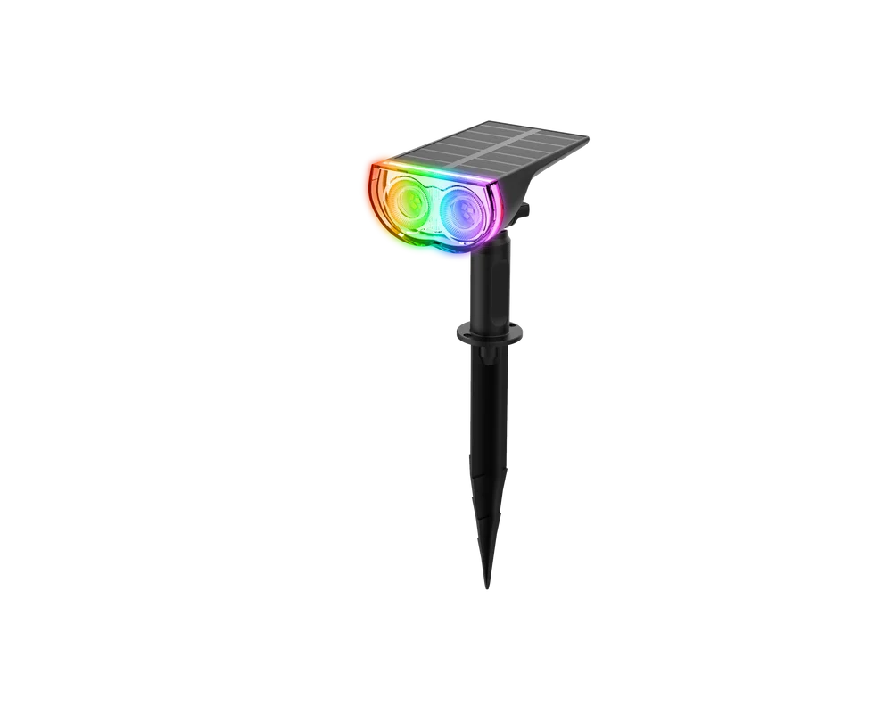 Nova Black 2W Daylight/RGB LED Solar Spot Light