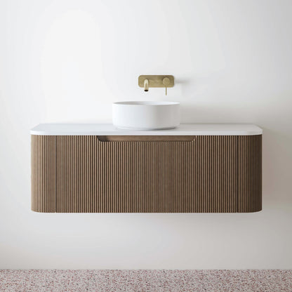 Madeira Walnut Vanity 1200 & Slab Excl Basin