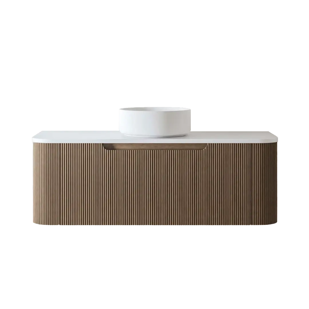 Madeira Walnut Vanity 1200 & Slab Excl Basin
