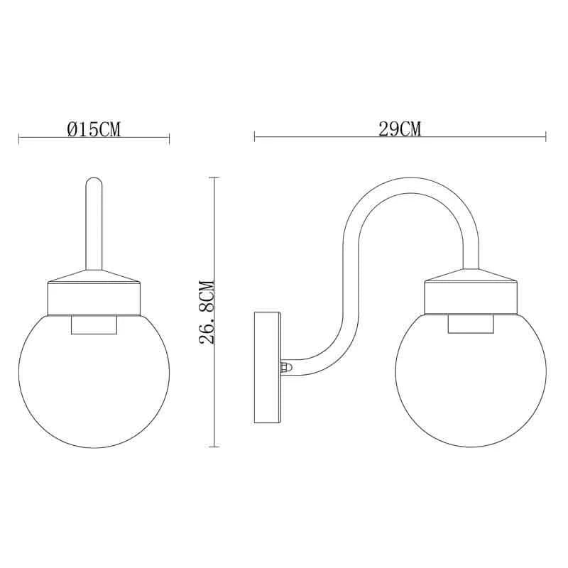 Rae Black Outdoor Wall Light with Ribbed Glass