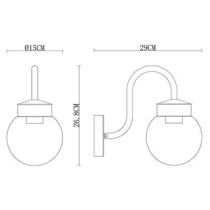 Rae Black Outdoor Wall Light with Ribbed Glass