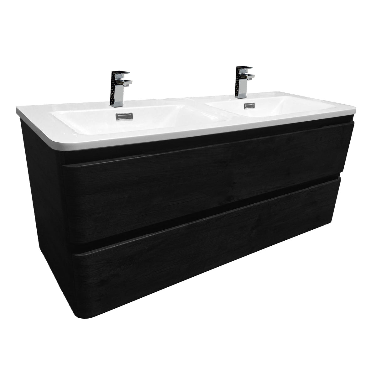 Dfine Black Vanity 1200 Double Bowl