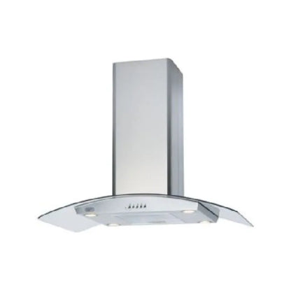 Defy 90cm Silver Curved Glass Island Extractor - DCH323