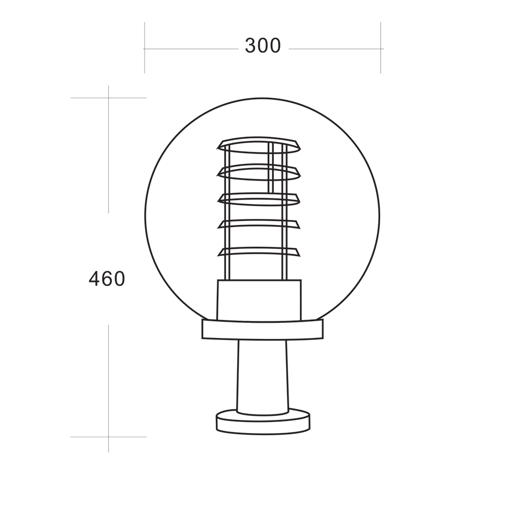 Madras Black Outdoor Pedestal with Clear Plastic Cover