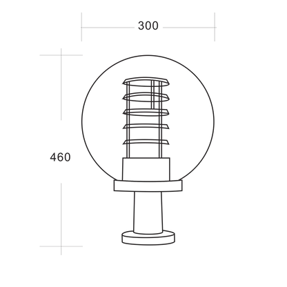 Madras Black Outdoor Pedestal with Clear Plastic Cover